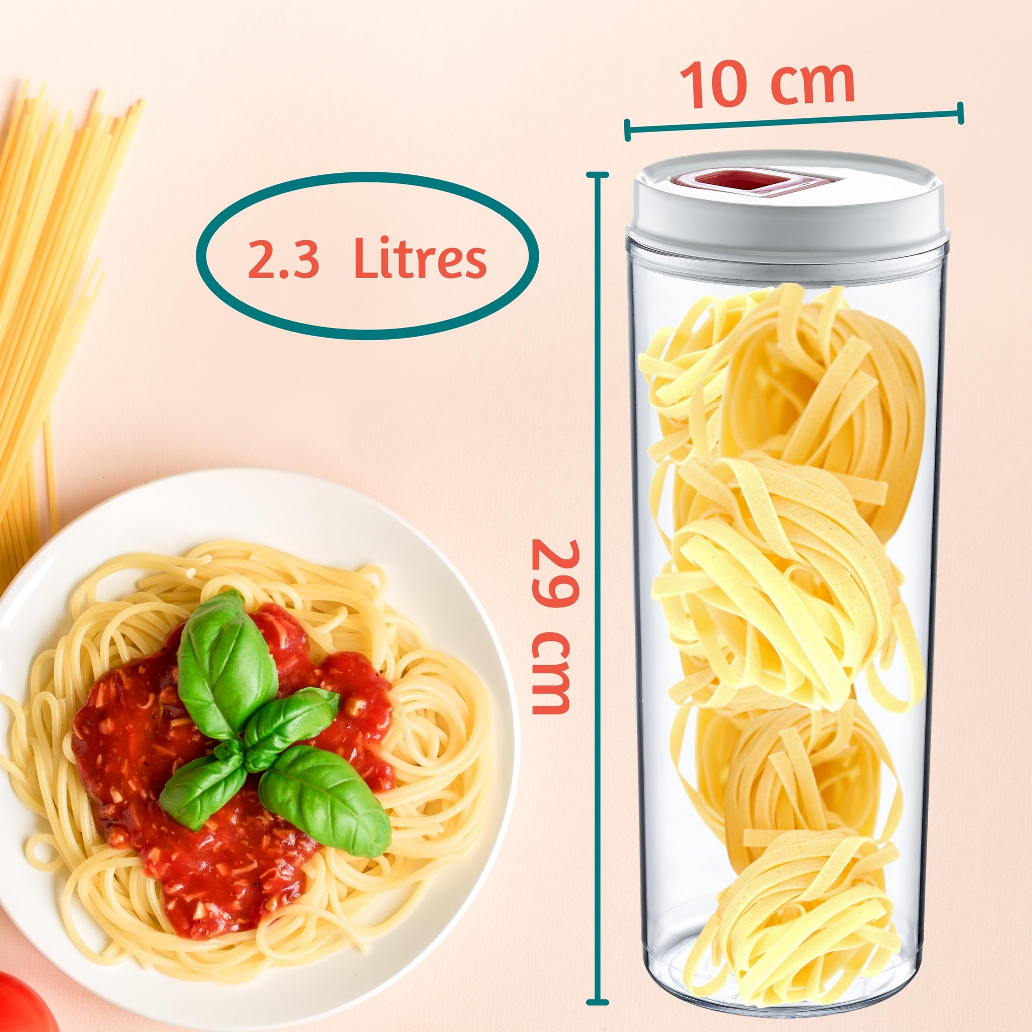 Round Noodle Storage Box Tall Clear Spaghetti Pasta Storage - Temu