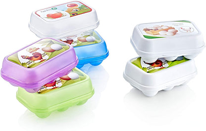 Set of 2 Portable Egg Box 6 Egg Holder, Container, BPA Free, Clip Lock