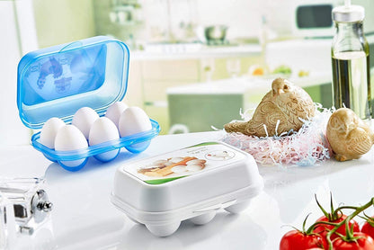 Set of 2 Portable Egg Box 6 Egg Holder, Container, BPA Free, Clip Lock