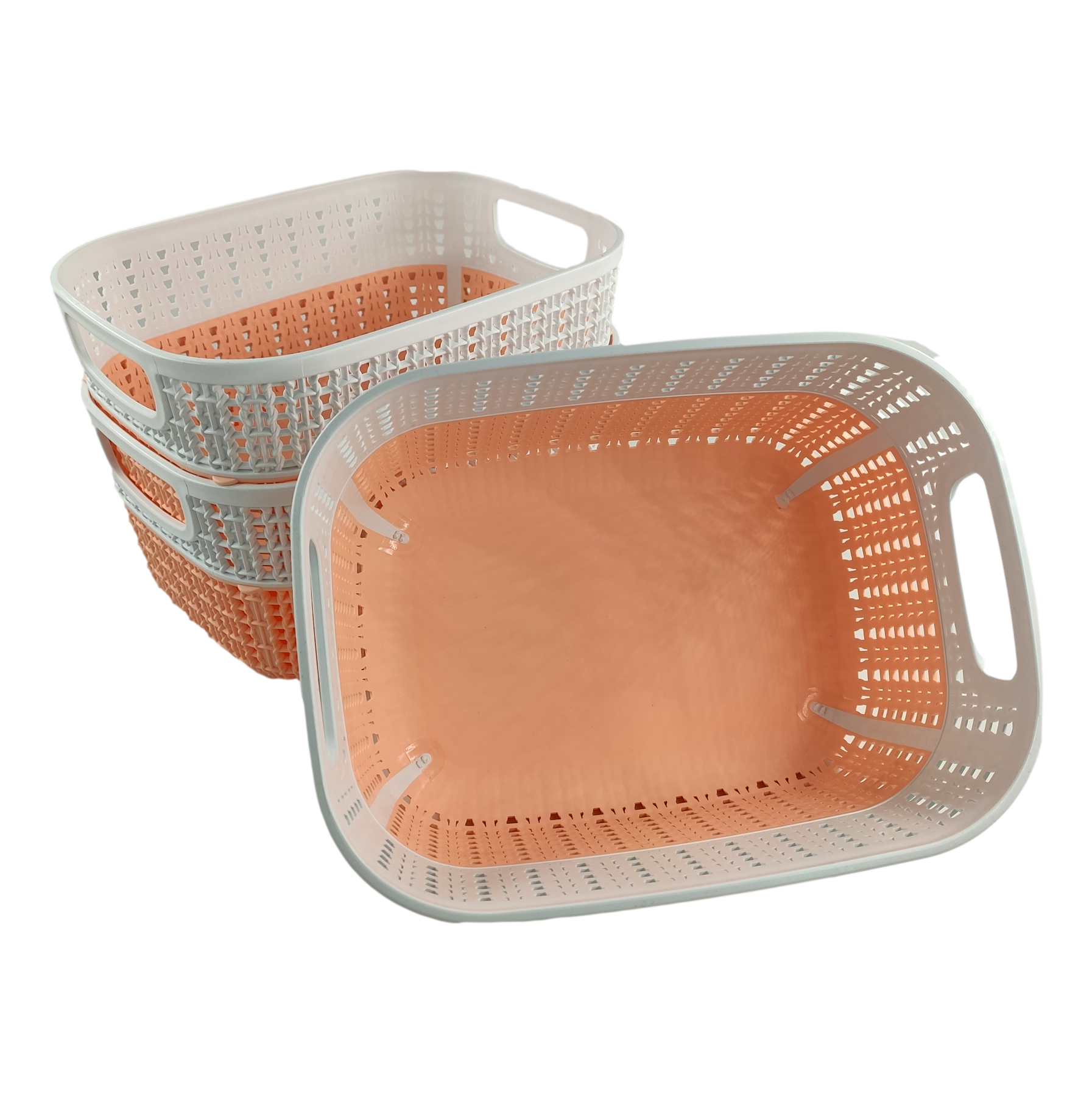 Round Washable Plastic Basket – Orange - For Small Hands