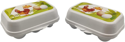 Set of 2 Portable Egg Box 6 Egg Holder, Container, BPA Free, Clip Lock