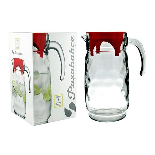 Glass Water Jug, 1.65L with Lid for Milk, Juice, for Cold and Hot Beverages