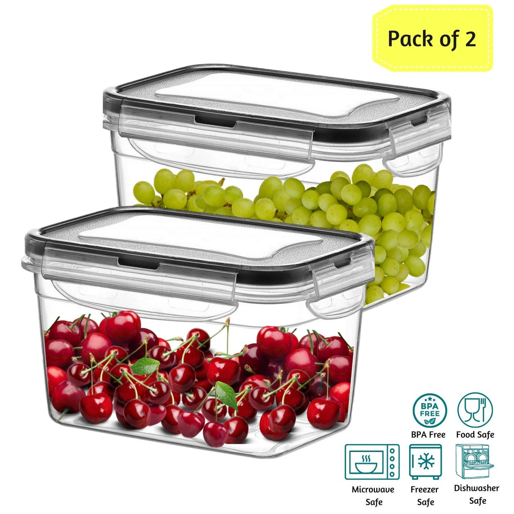 Pantry Food Containers - Set Of 2 Clear Lids